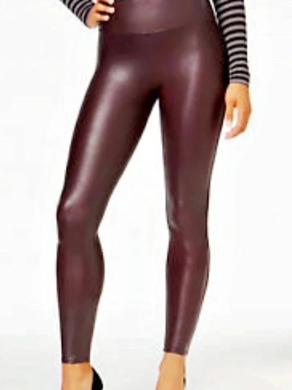 Spanx Faux Leather Leggings Burgundy